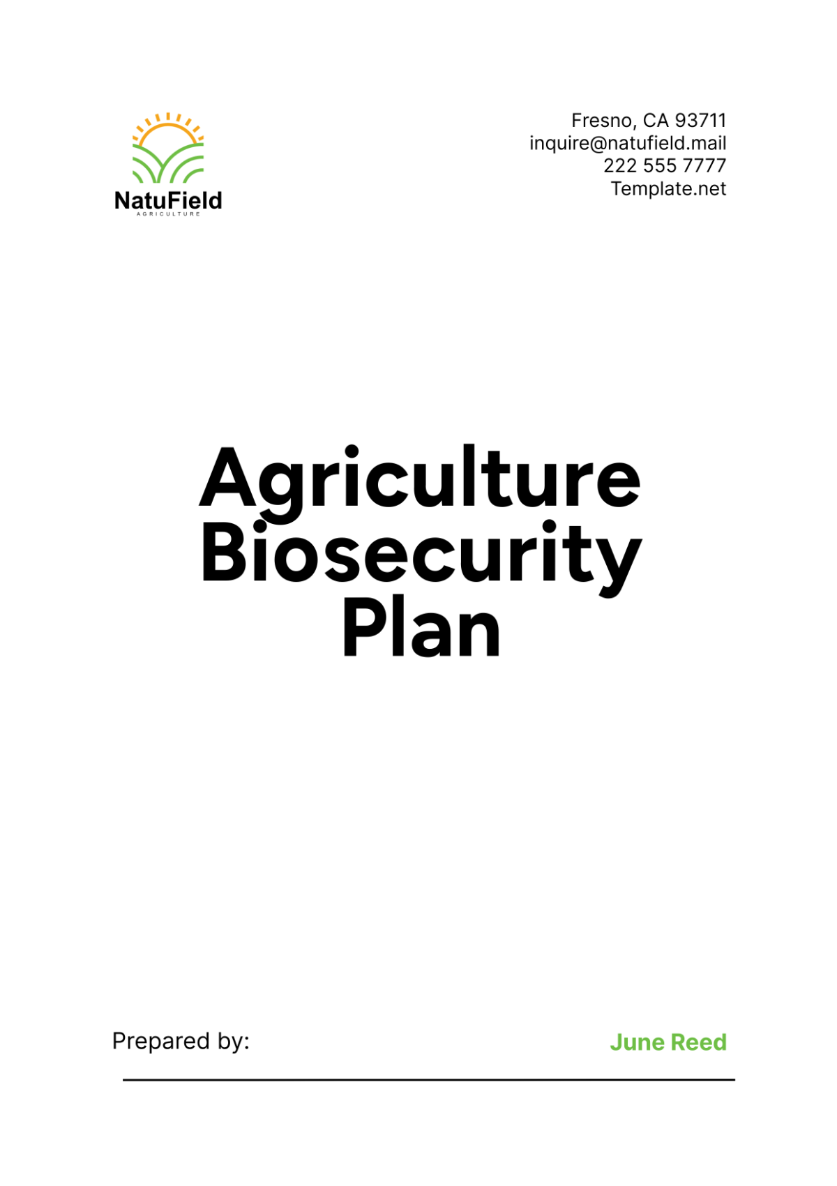 Agriculture Biosecurity Plan Template - Edit Online & Download