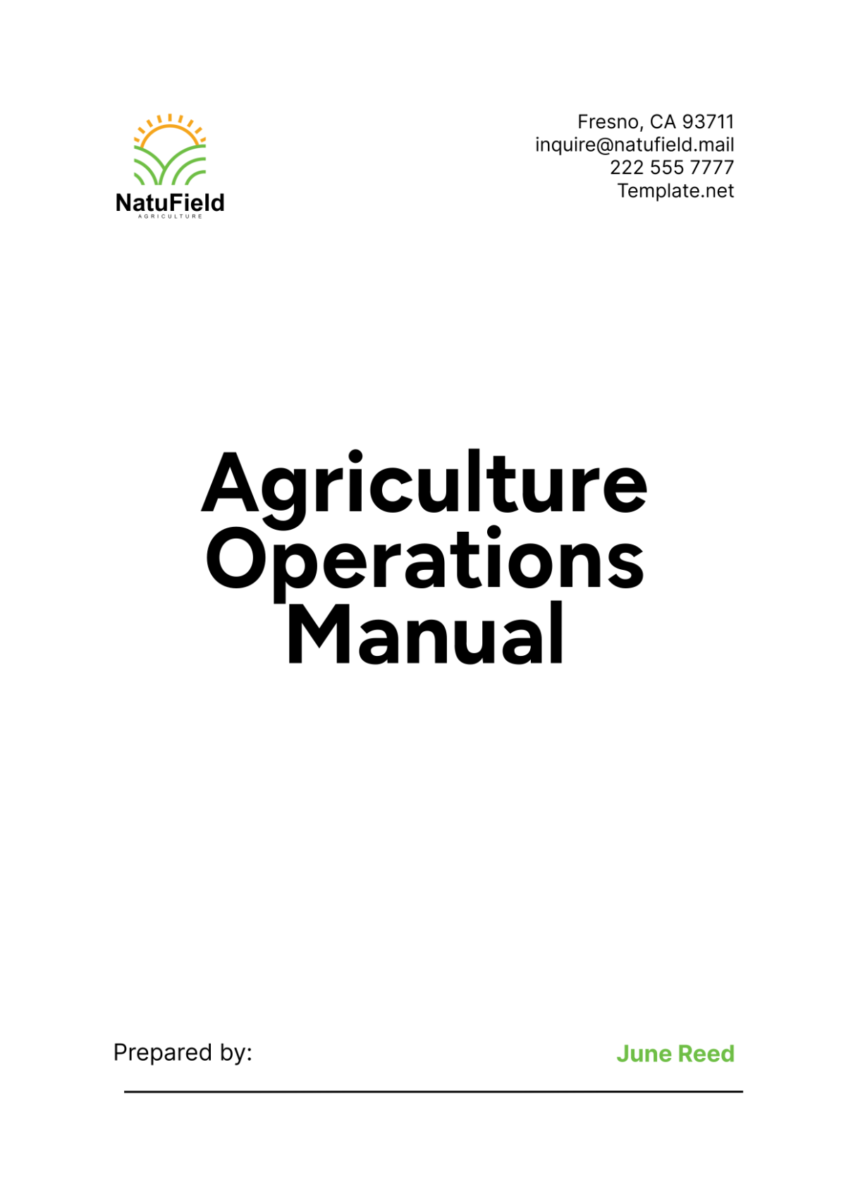 Agriculture Operations Manual Template - Edit Online & Download