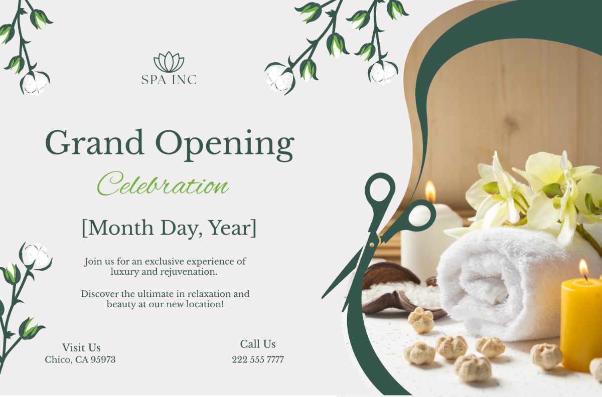 Spa Grand Opening Banner