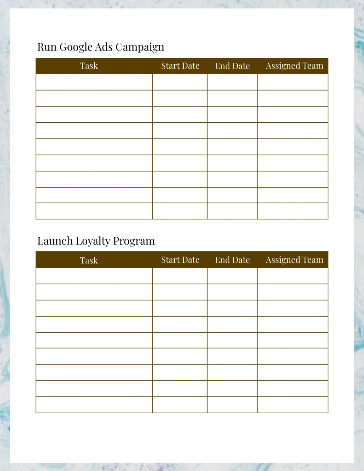 Free Hotel Marketing Planner Template to Edit Online
