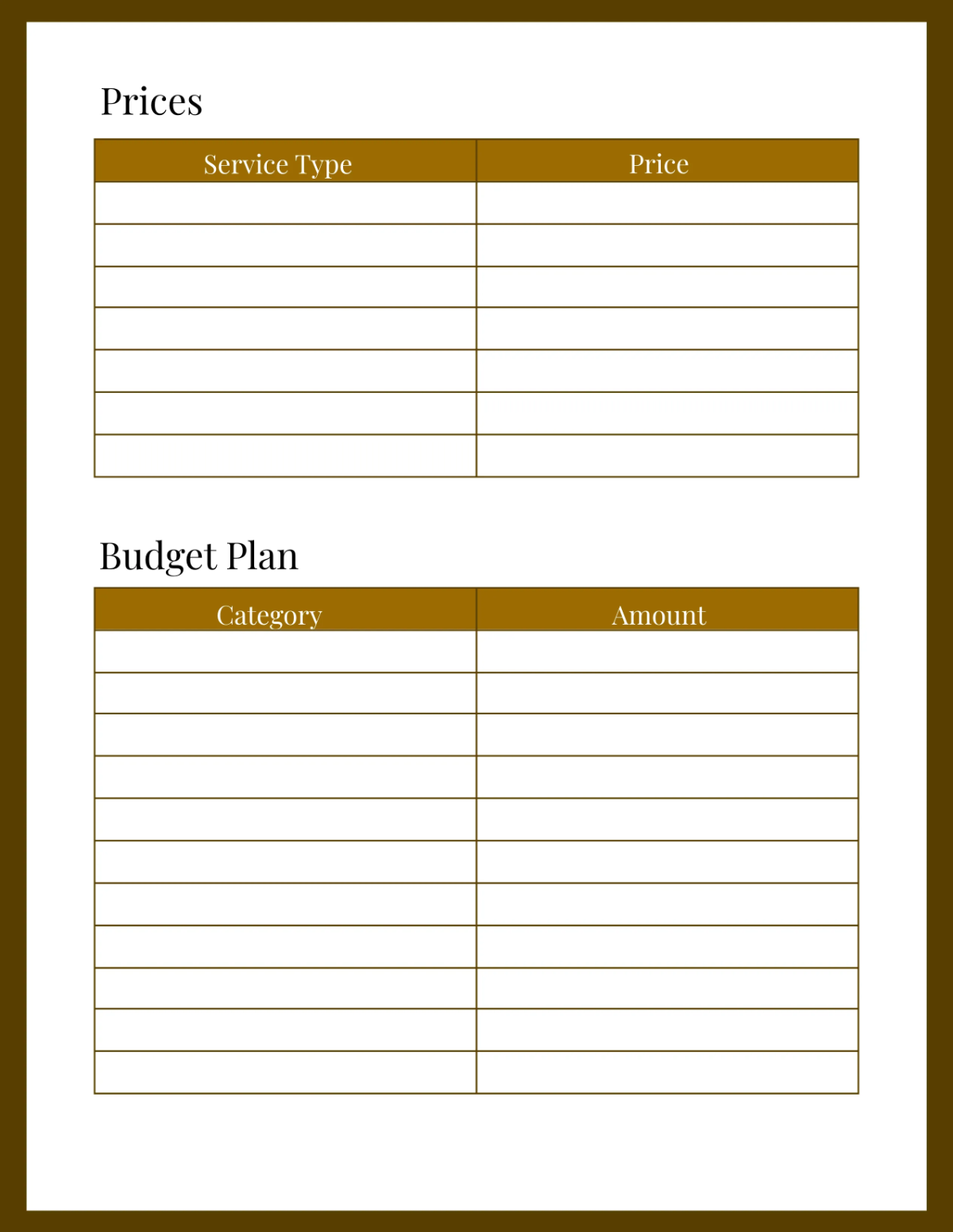 Free Hotel Business Planner Template to Edit Online