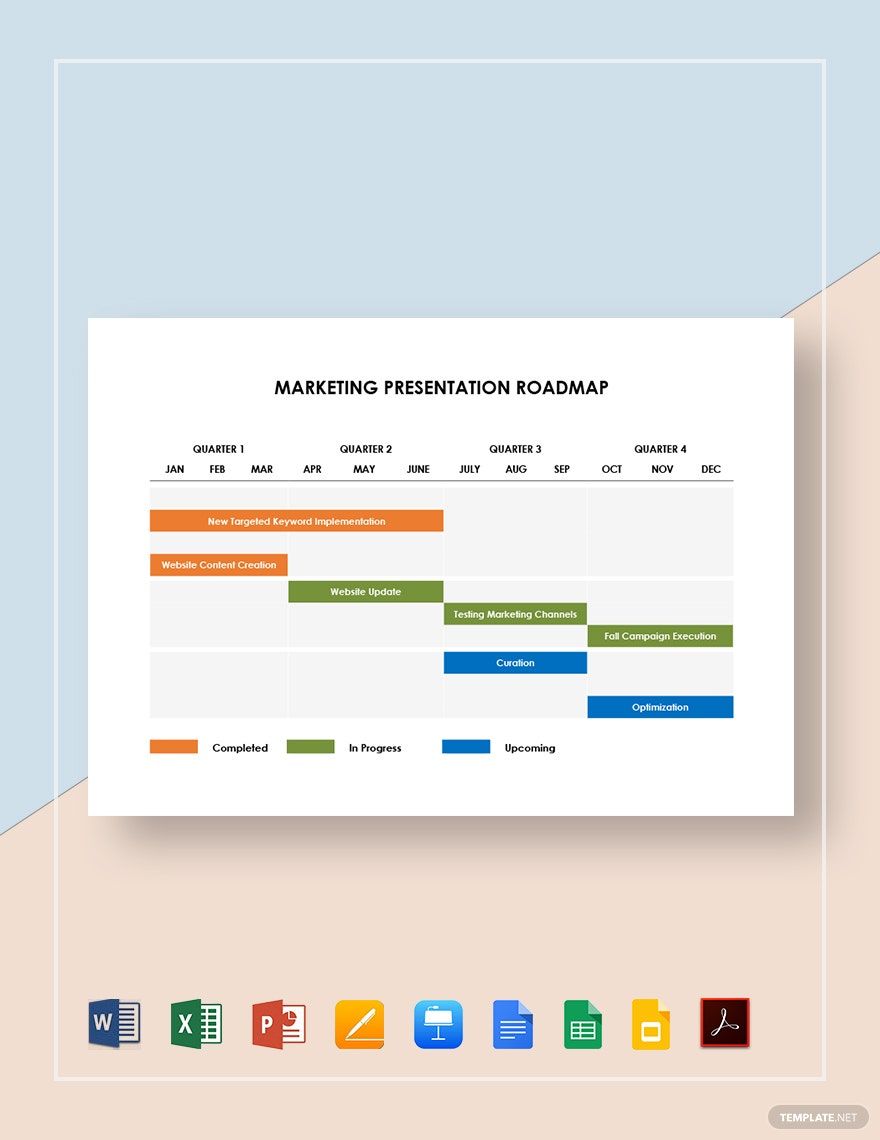 Marketing Presentation Roadmap Template in Google Docs, Google Slides, PDF, Apple Keynote, Word, Pages, Excel, PowerPoint, Google Sheets - Download | Template.net