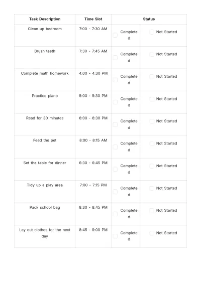 Free Daily To Do List Template for Kids to Edit Online
