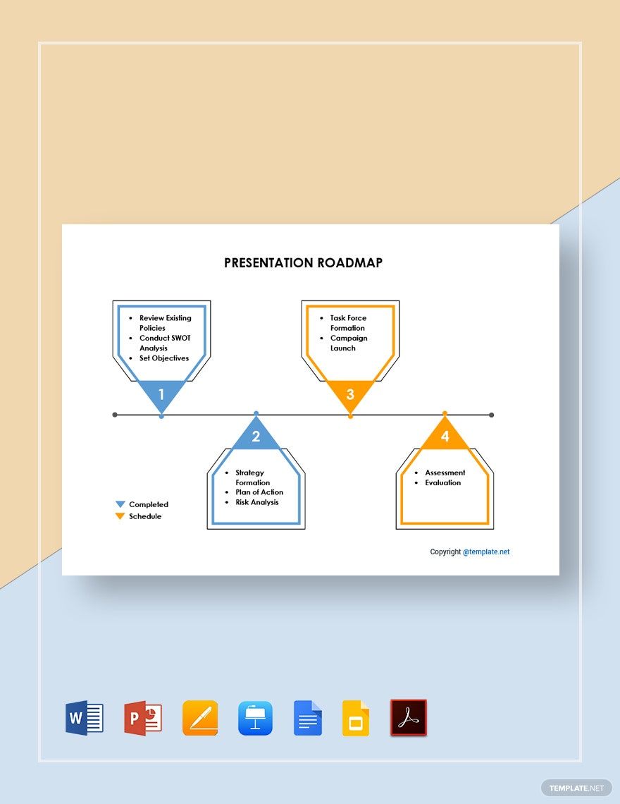 Sample Presentation Roadmap Template in Word, Google Docs, PDF, Apple Pages, PowerPoint, Google Slides, Apple Keynote