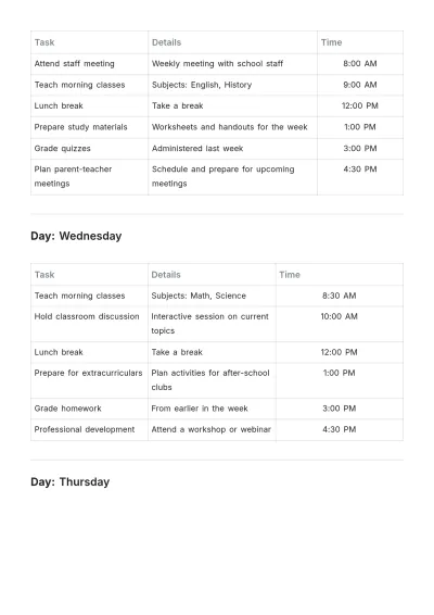 Free Teacher Weekly To Do List Template to Edit Online