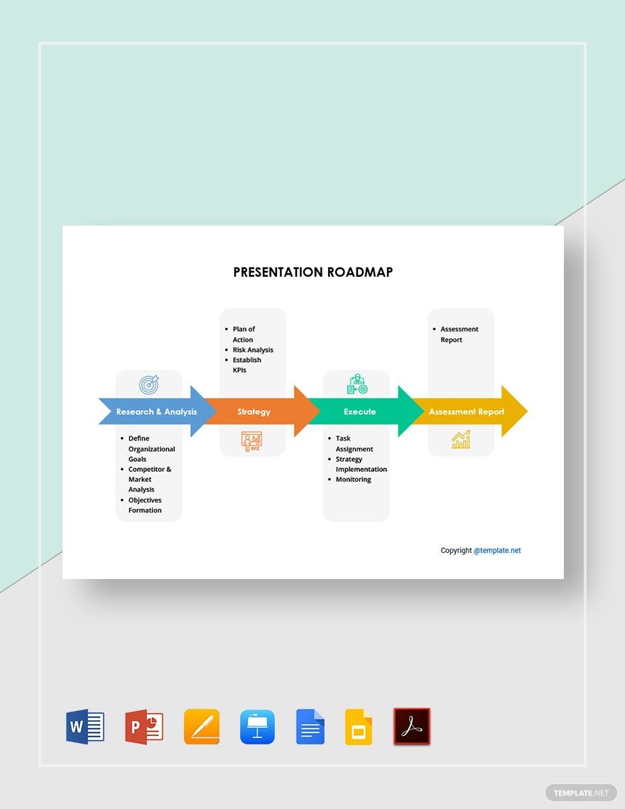 Simple Presentation Roadmap Template in Word, Google Docs, PDF, Apple Pages, PowerPoint, Google Slides, Apple Keynote