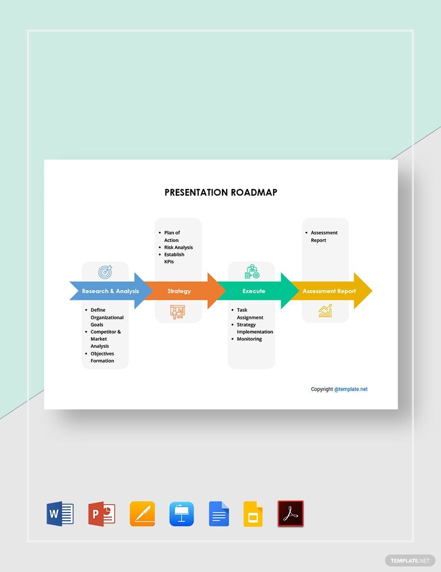 Simple Presentation Roadmap Template in Google Docs, Google Slides, PowerPoint, PDF, Pages, Apple Keynote, Word - Download | Template.net