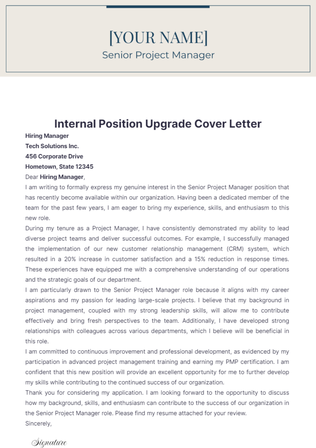 Internal Position Upgrade Cover Letter Edit Online And Download Example 