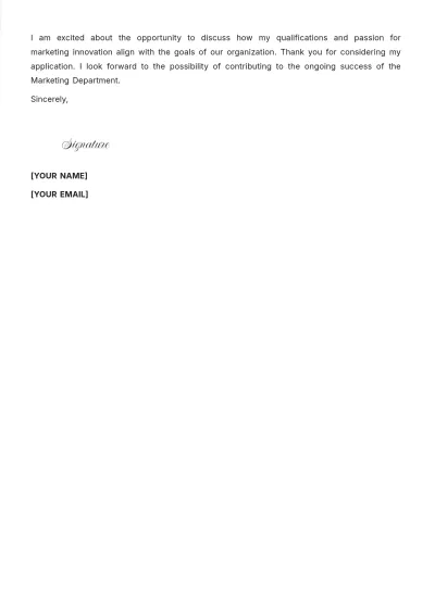 Free Promotion Cover Letter For Internal Position to Edit Online