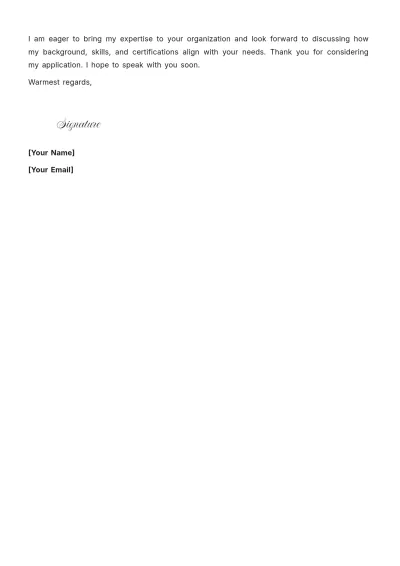 Free HR Generalist Cover Letter Template to Edit Online