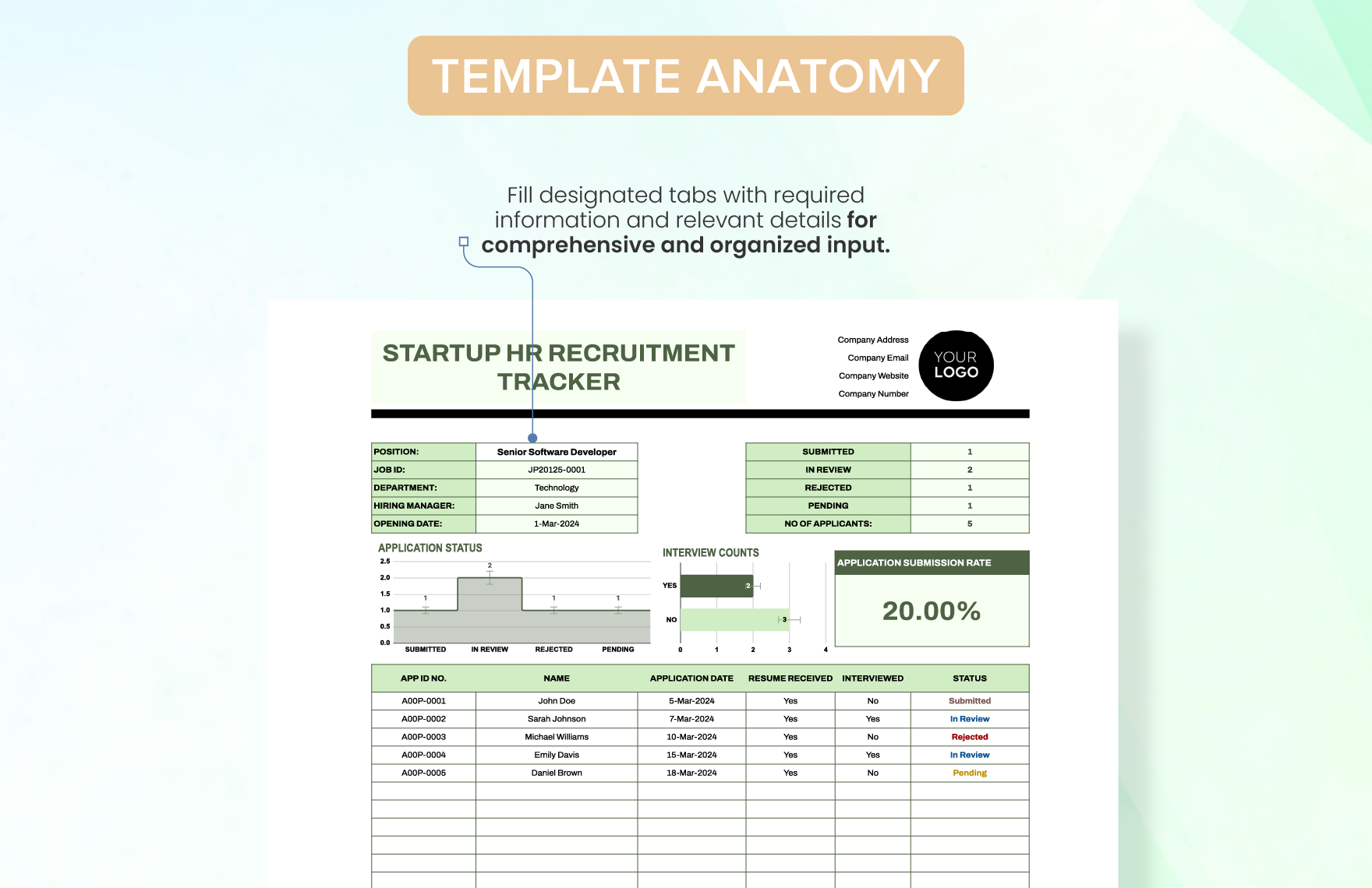 Startup HR Recruitment Tracker Template