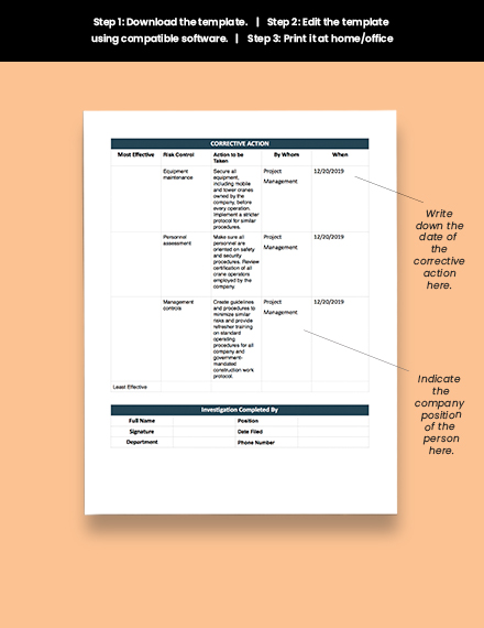 Incident reporting template word picture
