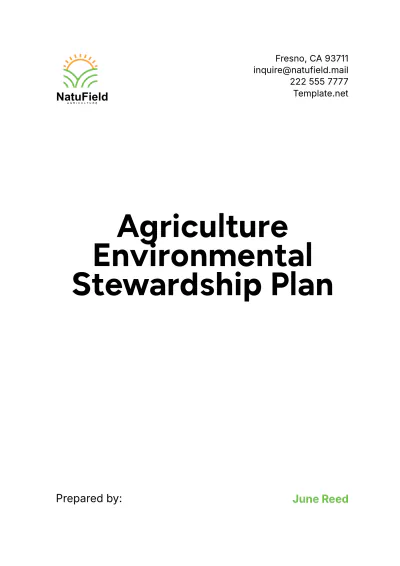 Free Agriculture Environmental Stewardship Plan Template to Edit Online