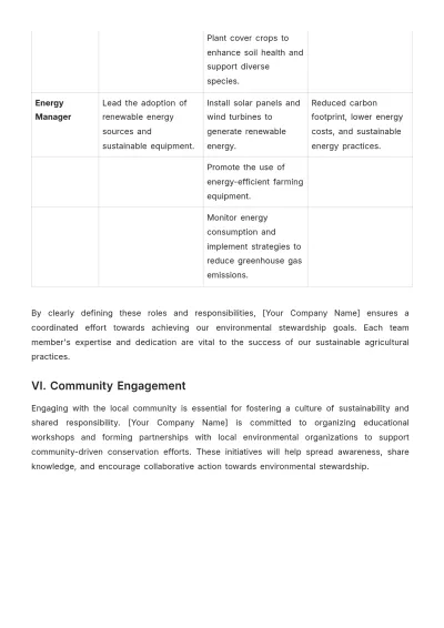 Free Agriculture Environmental Stewardship Plan Template to Edit Online