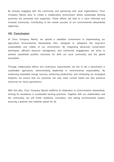 Free Agriculture Environmental Stewardship Plan Template to Edit Online