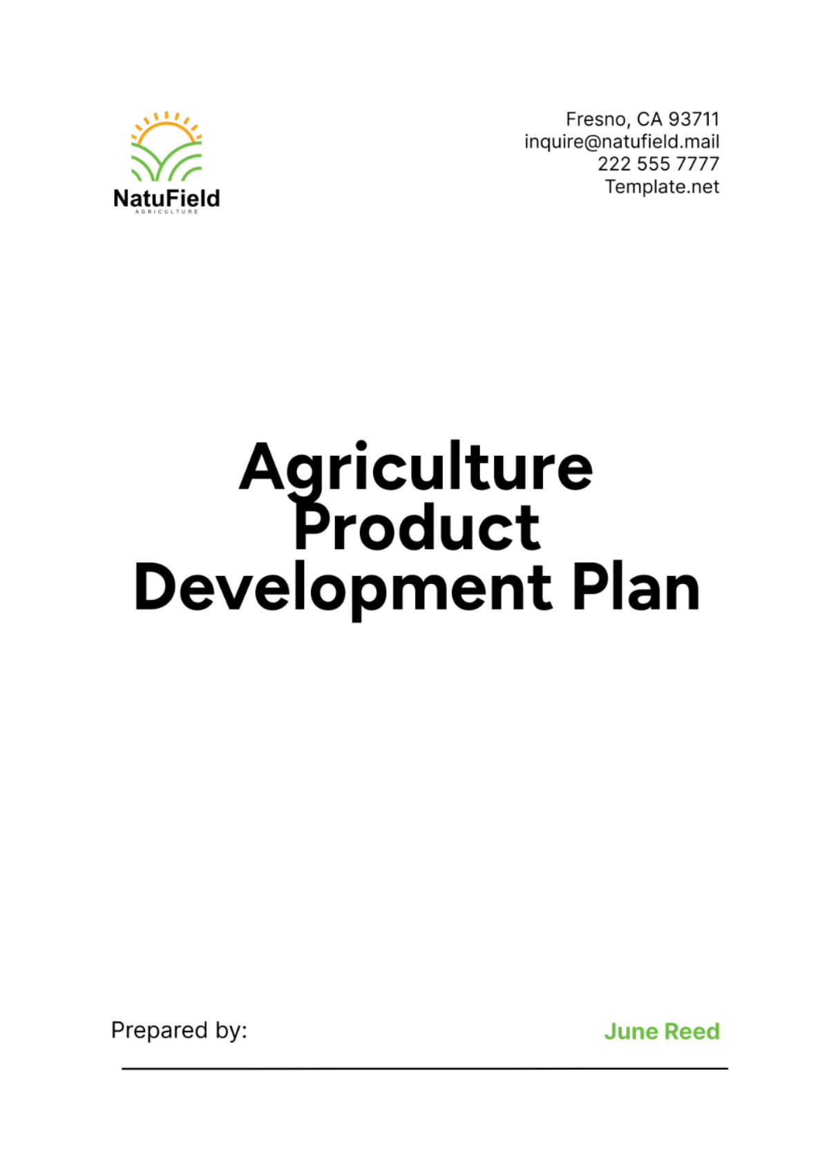 Agriculture Product Development Plan Template - Edit Online & Download