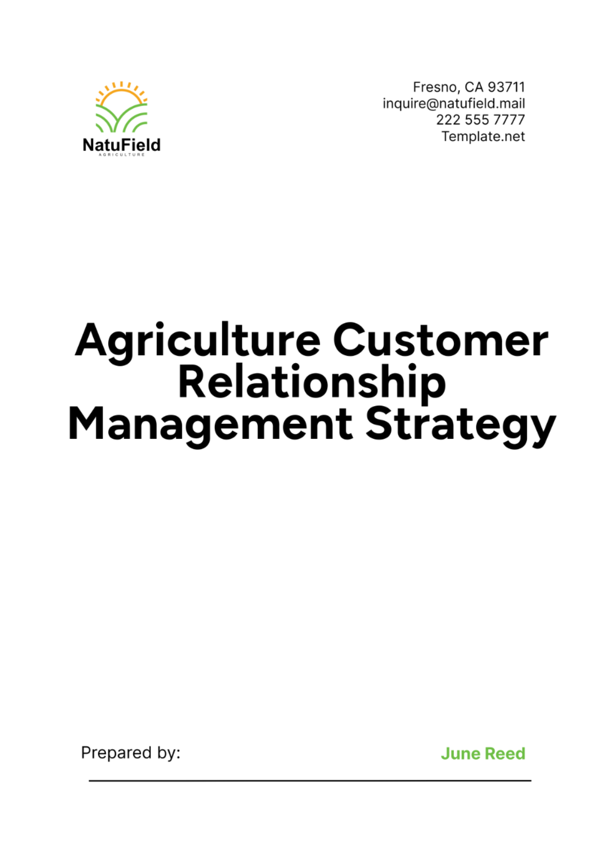 Agriculture Customer Relationship Management Strategy Template - Edit Online & Download