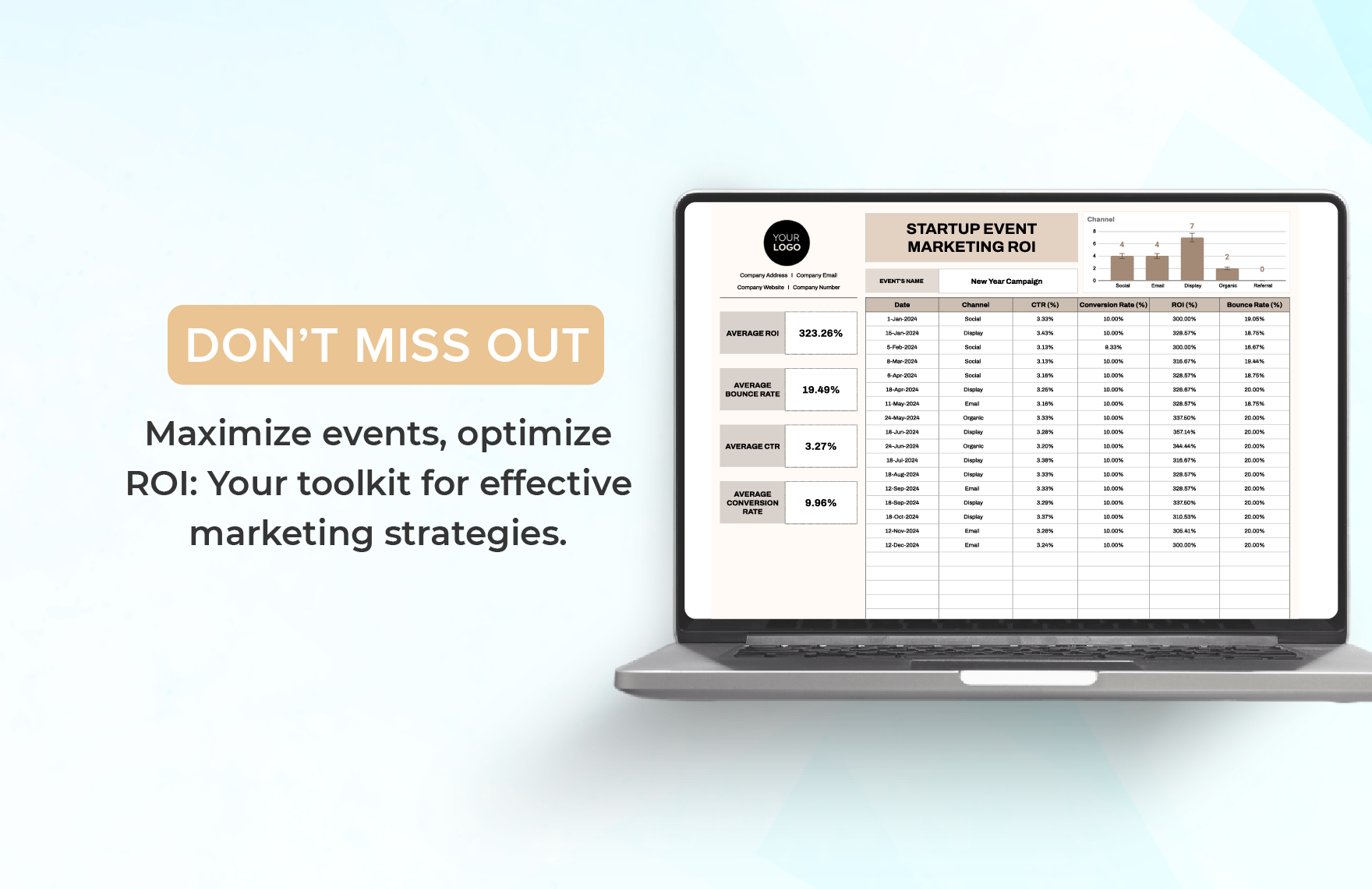 Startup Event Marketing ROI Template