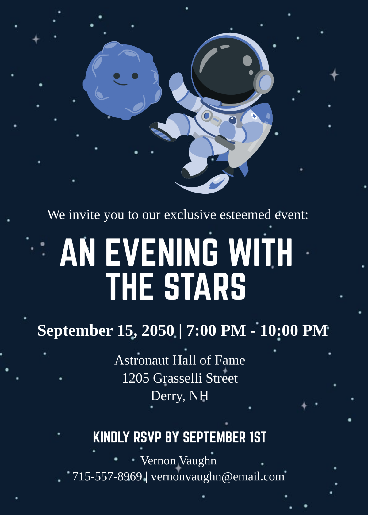Space Astronaut Invitation