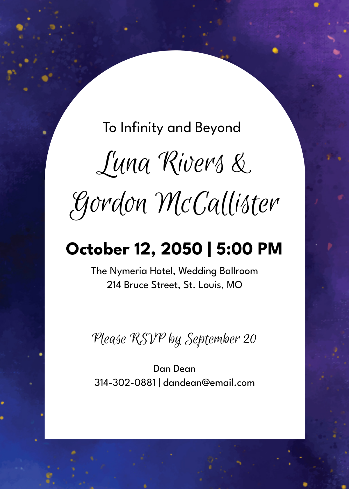 Modern Space Wedding Invitation
