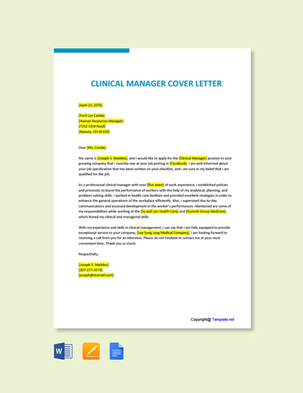 cover letter clinical project manager