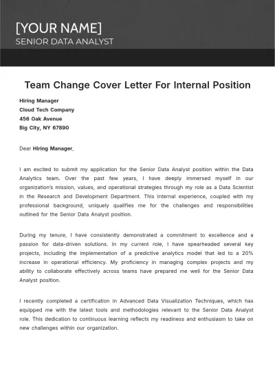 Free Team Change Cover Letter For Internal Position to Edit Online