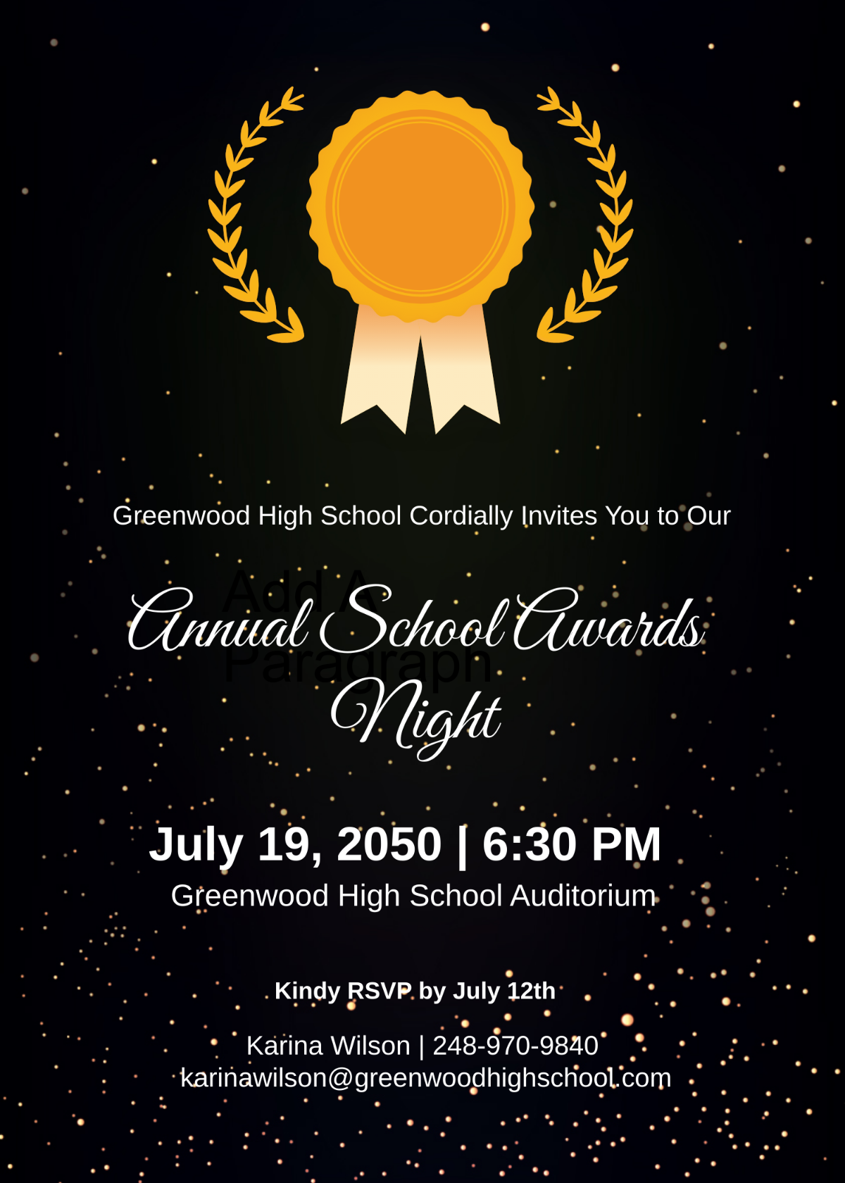 School Awards Night Invitation