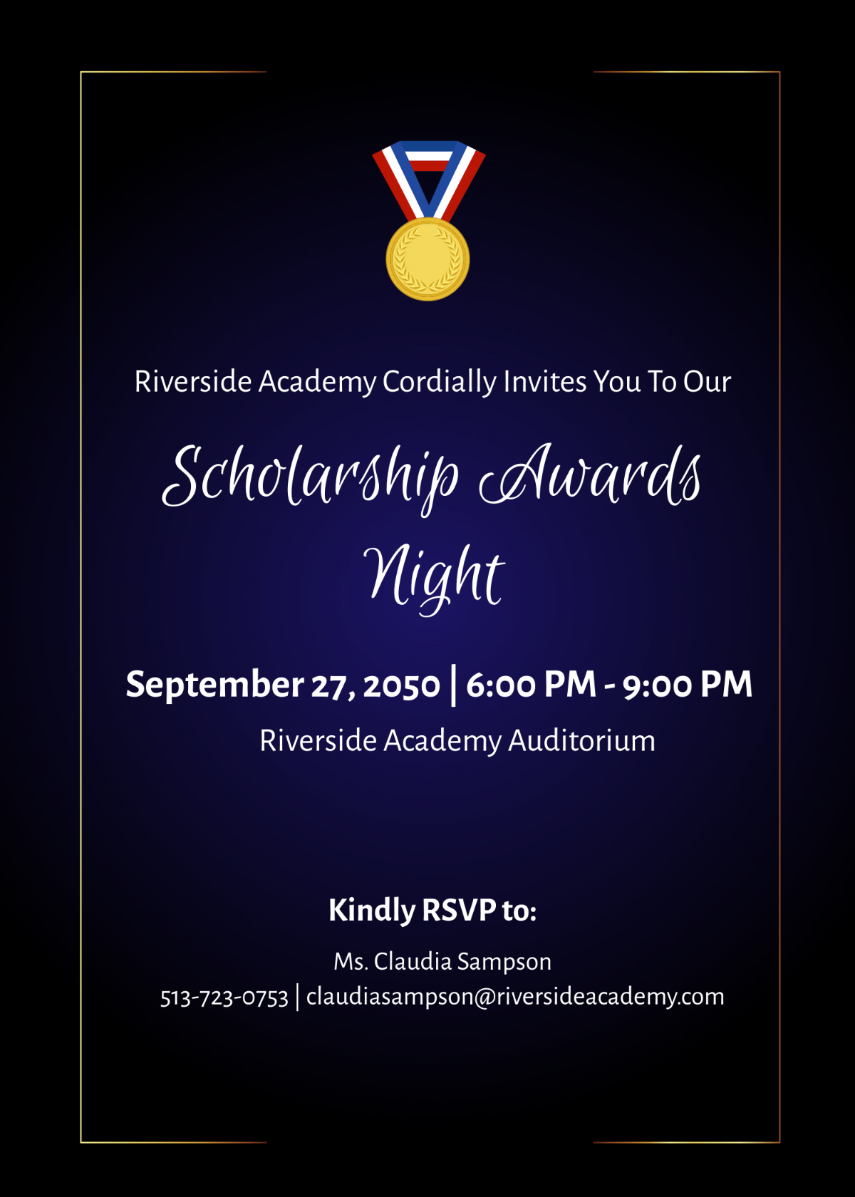 Scholarship Awards Night Invitation