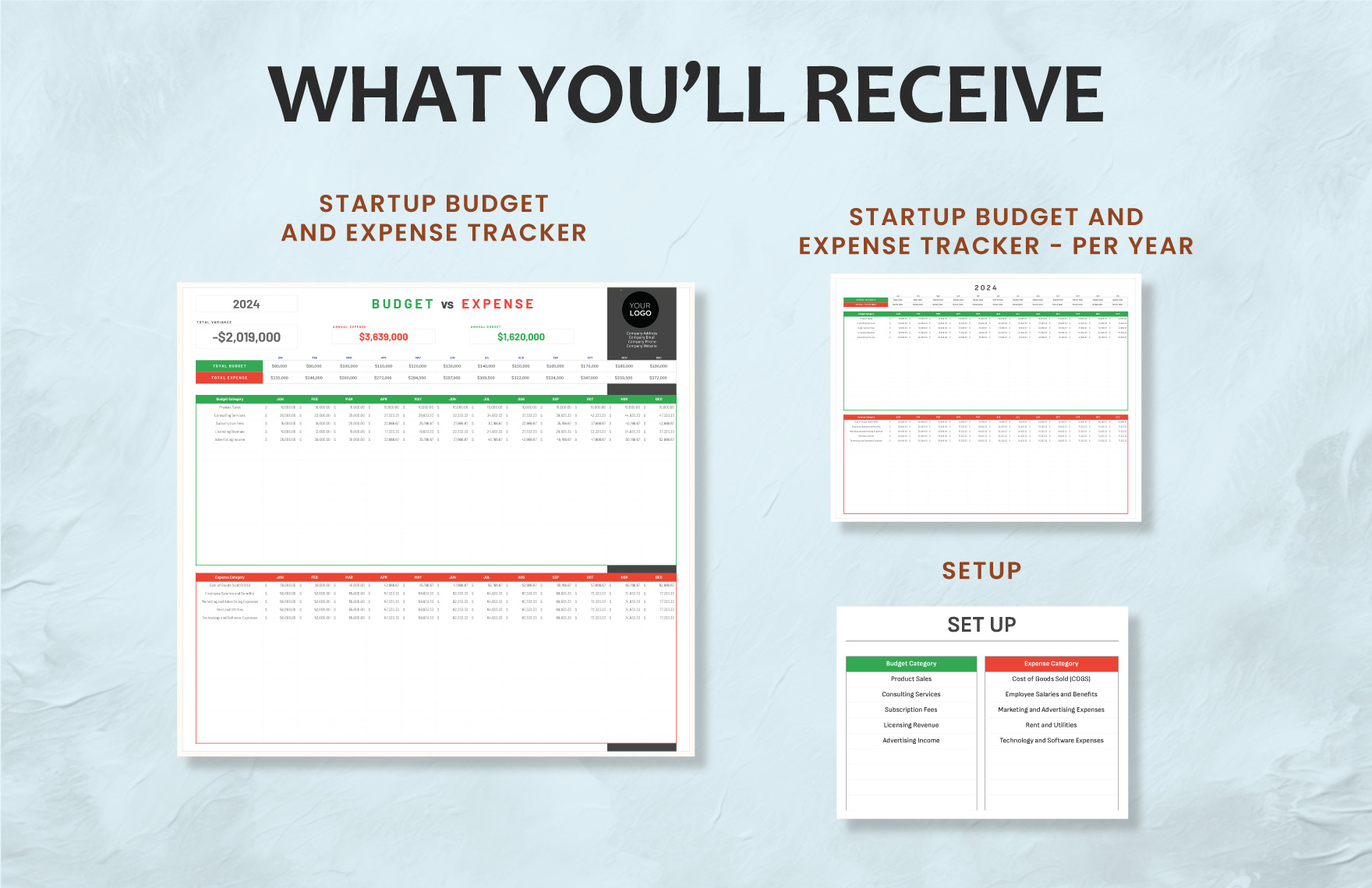 Startup Budget and Expense Tracker Template