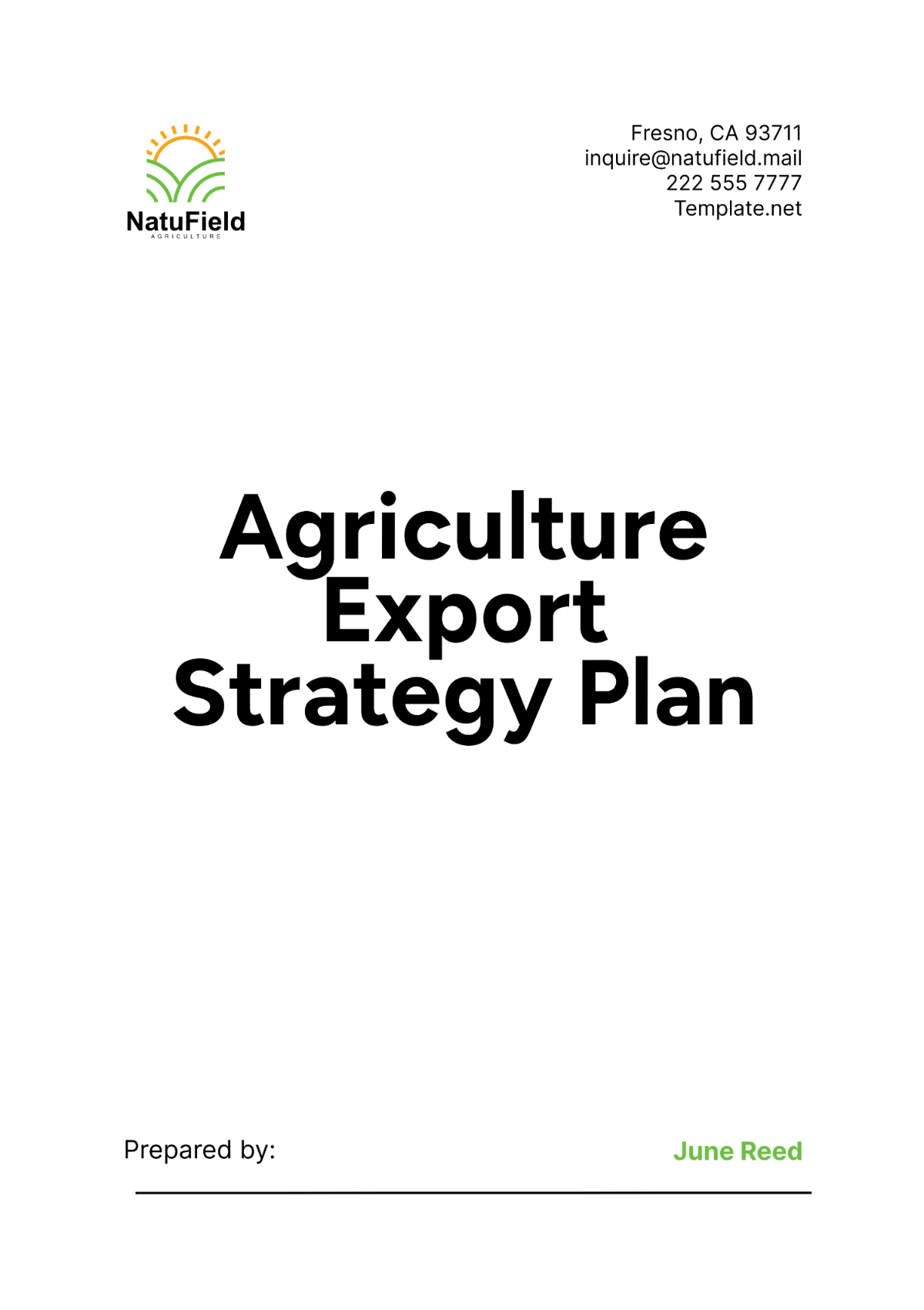 Agriculture Export Strategy Plan Template - Edit Online & Download