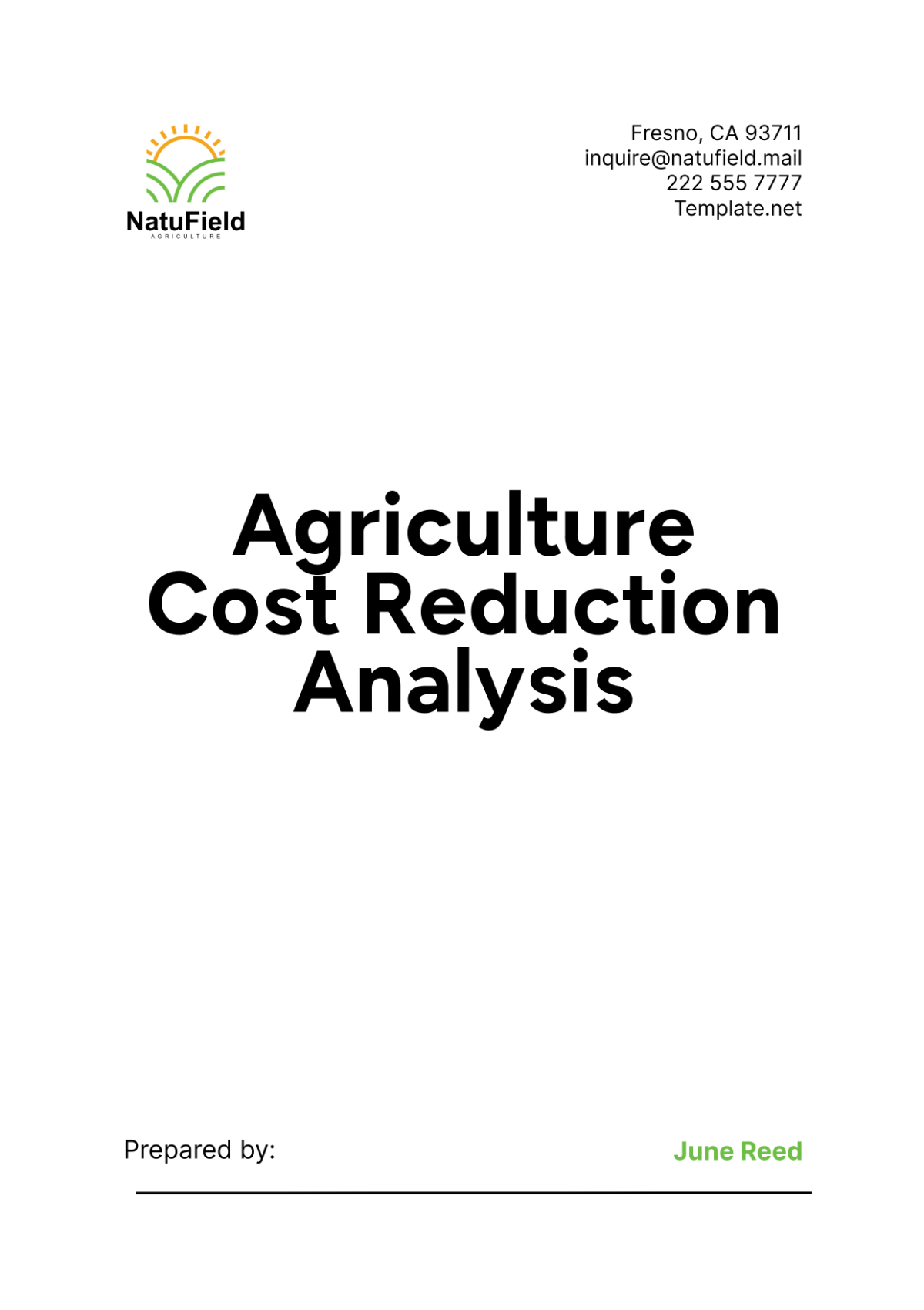 Agriculture Cost Reduction Analysis Template - Edit Online & Download