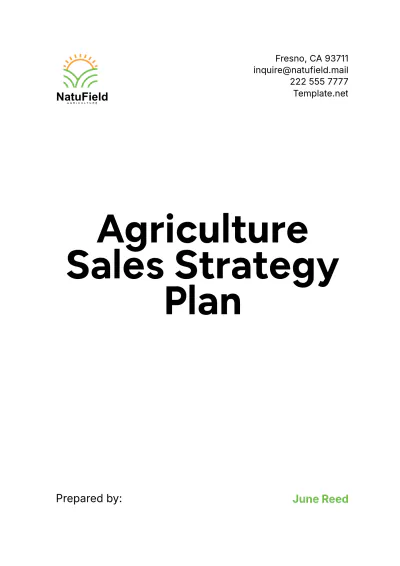 Free Agriculture Sales Strategy Plan Template to Edit Online