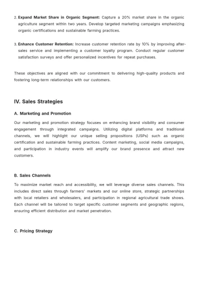 Free Agriculture Sales Strategy Plan Template to Edit Online