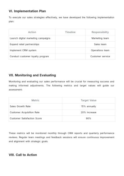 Free Agriculture Sales Strategy Plan Template to Edit Online