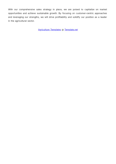 Free Agriculture Sales Strategy Plan Template to Edit Online