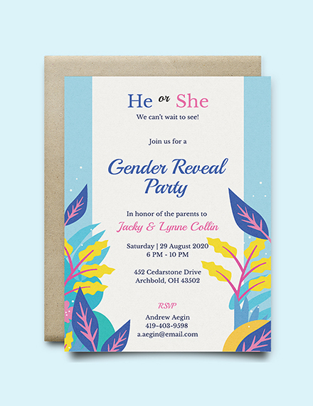 FREE Gender Reveal Party Invitation Template Download 550 Invitations 