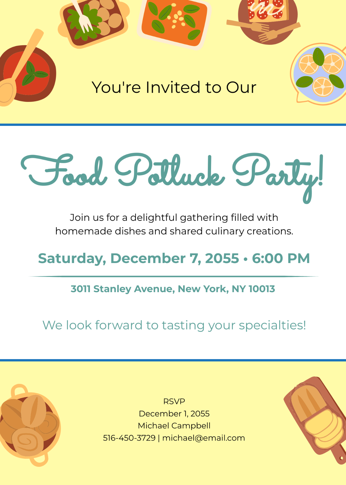 Food Potluck Invitation