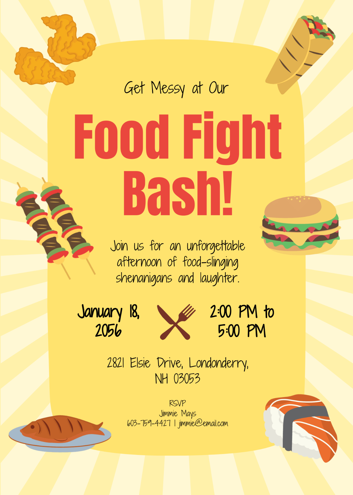 Food Fight Invitation