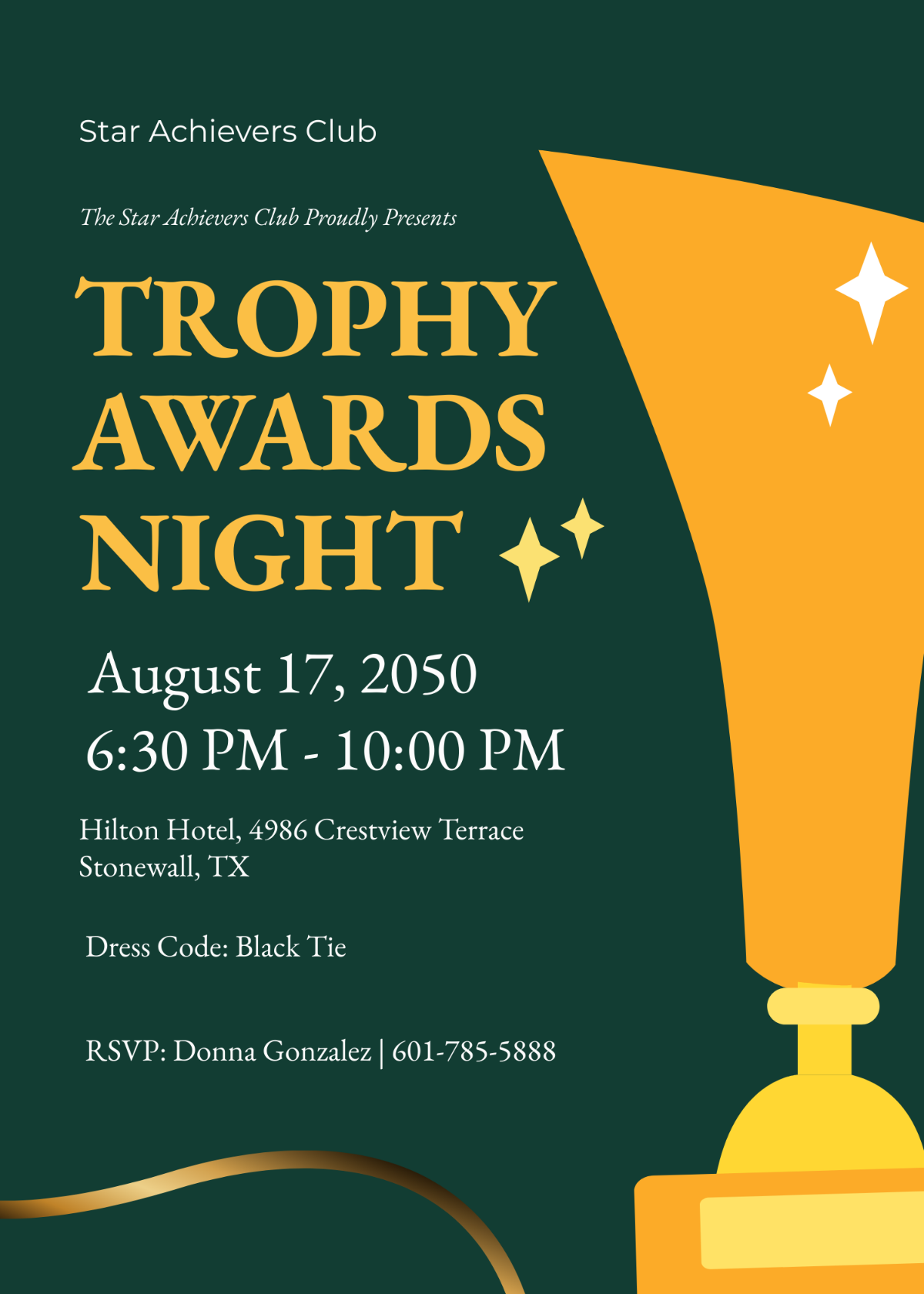 Trophy Awards Night Invitation