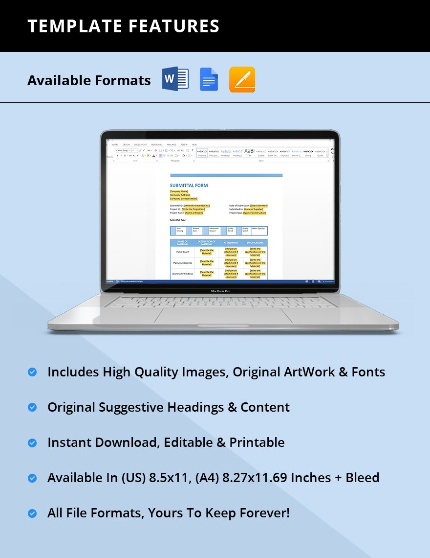 Submittal Form Template
