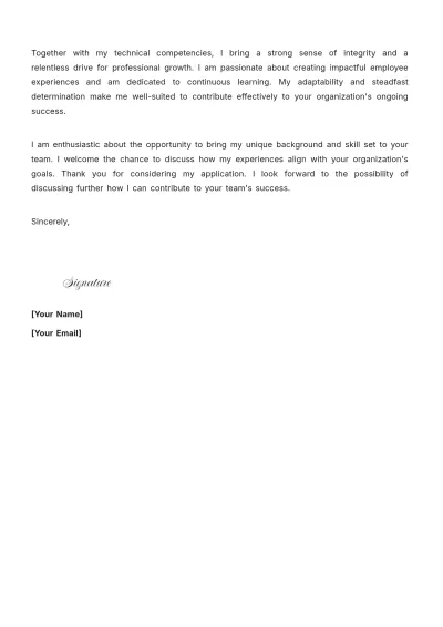 Free Employee Relations HR Cover Letter to Edit Online
