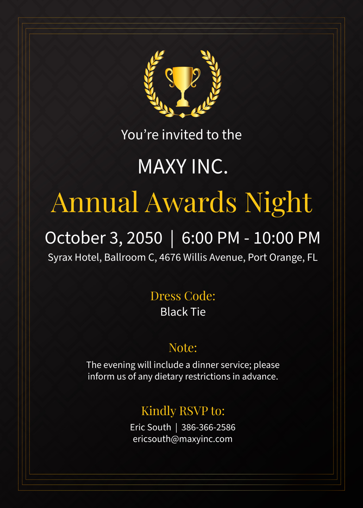 Program Awards Night Invitation