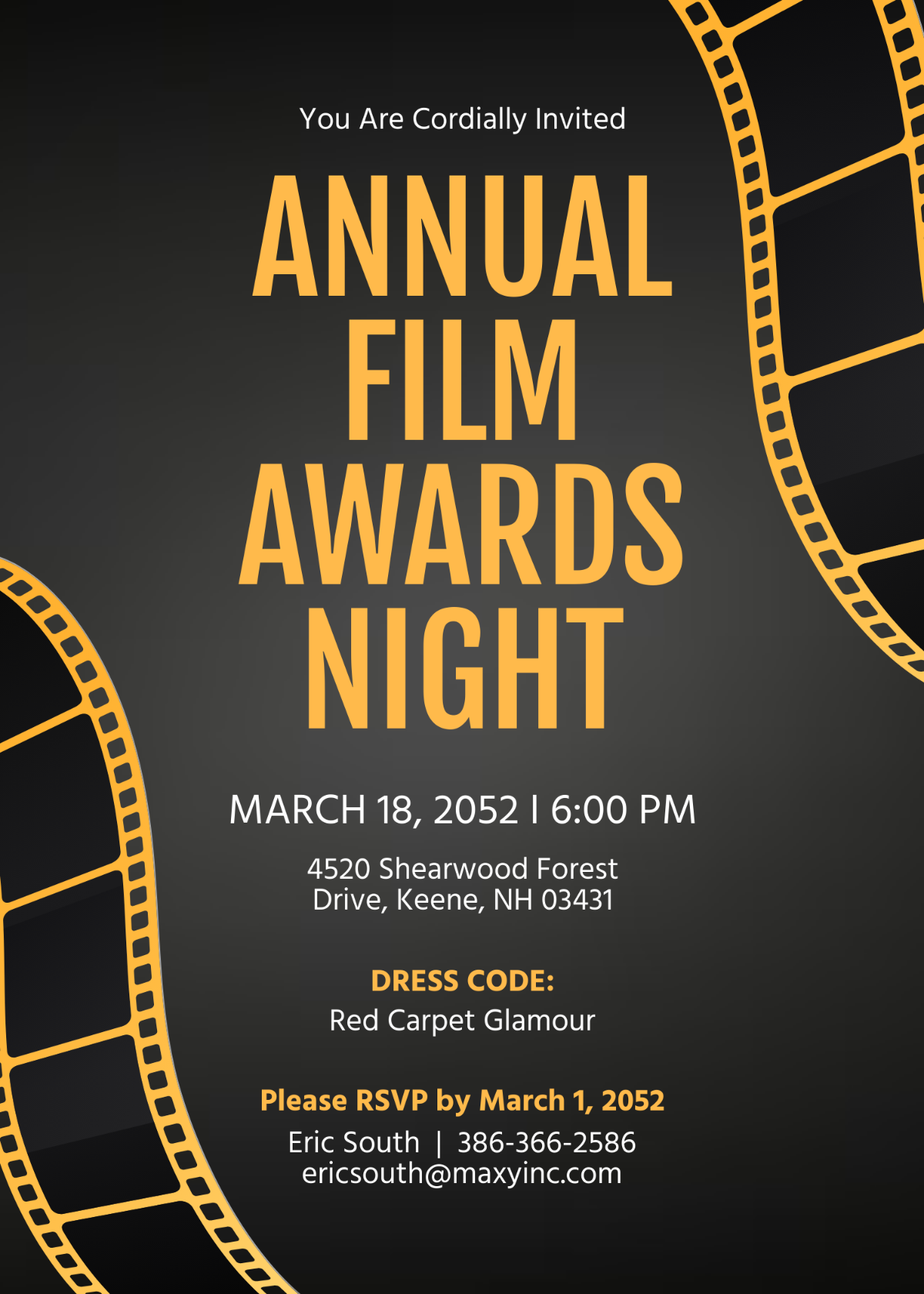 Film Awards Night Invitation