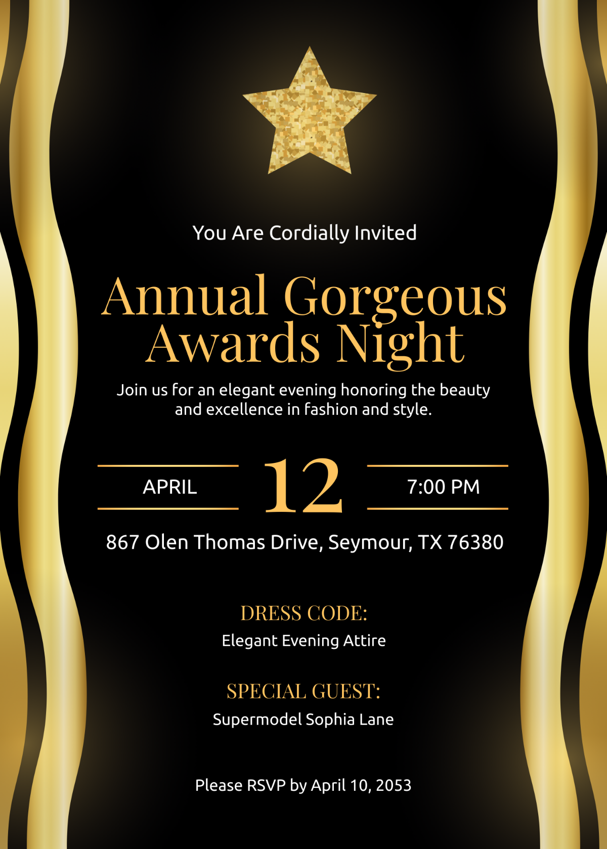 Gorgeous Awards Night Invitation