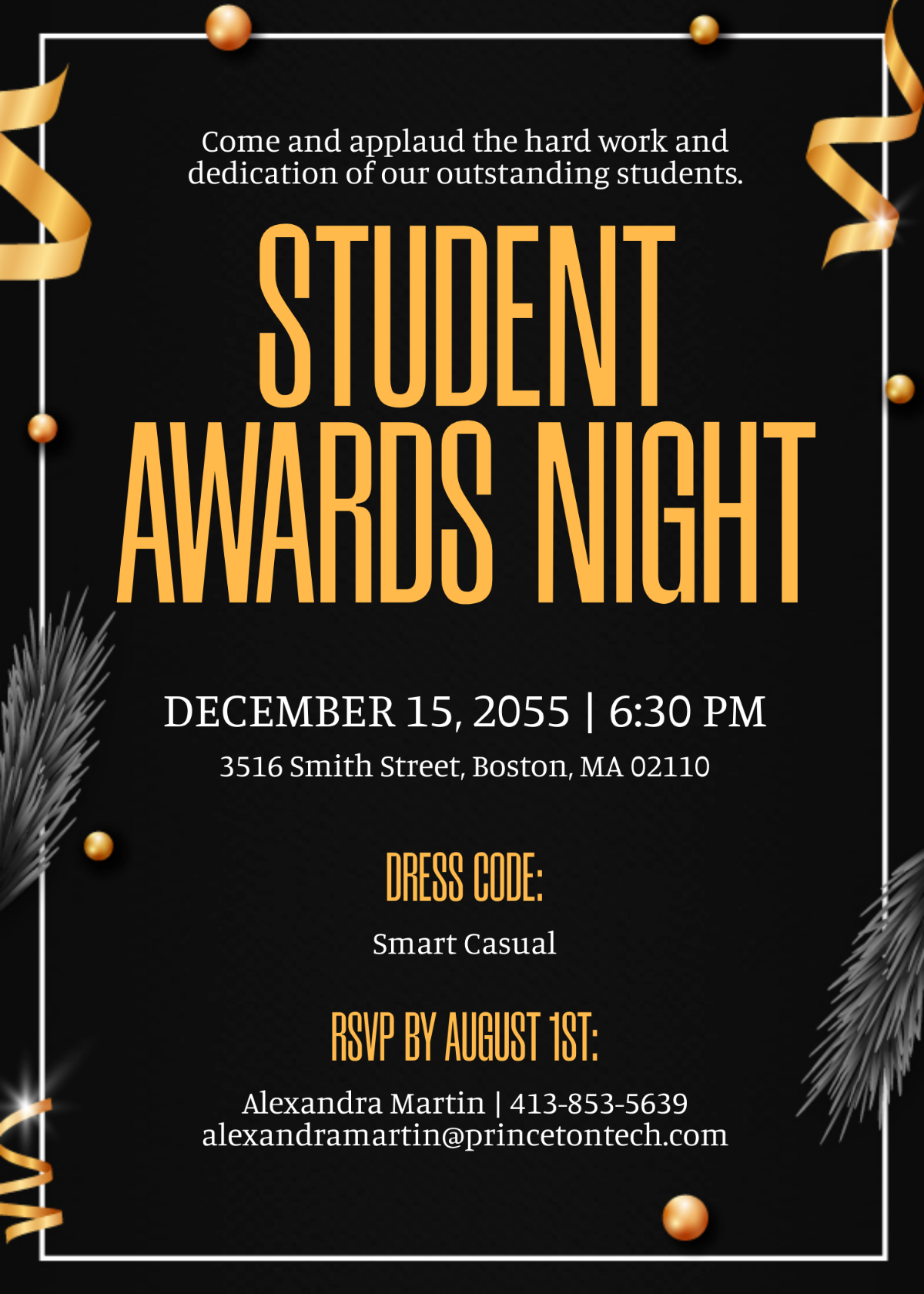 Student Awards Night Invitation Template - Edit Online & Download