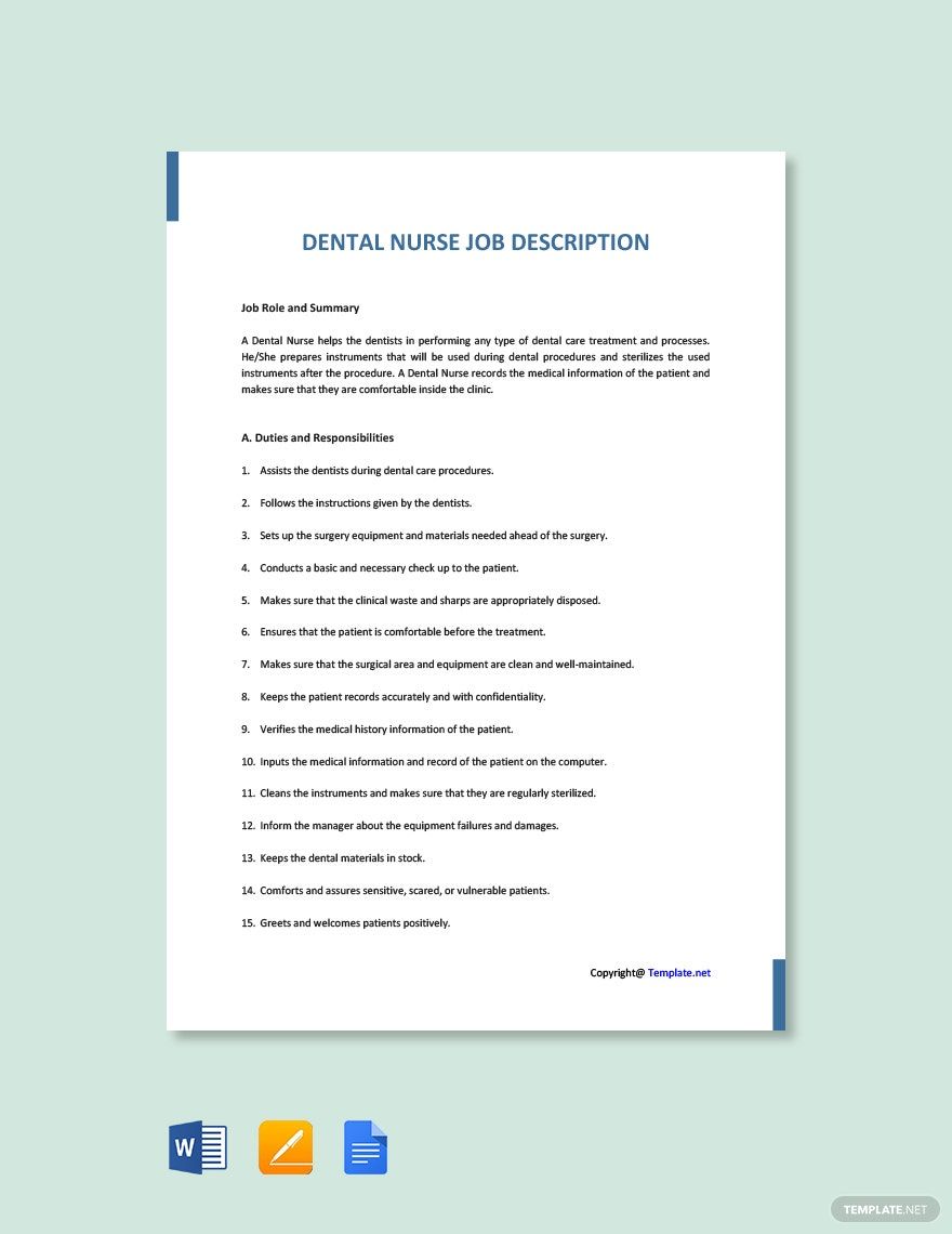 Nurse Job Description Templates 42+ Docs, Free Downloads