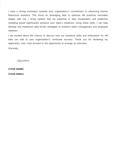 Free Human Resources Data Analyst Cover Letter to Edit Online