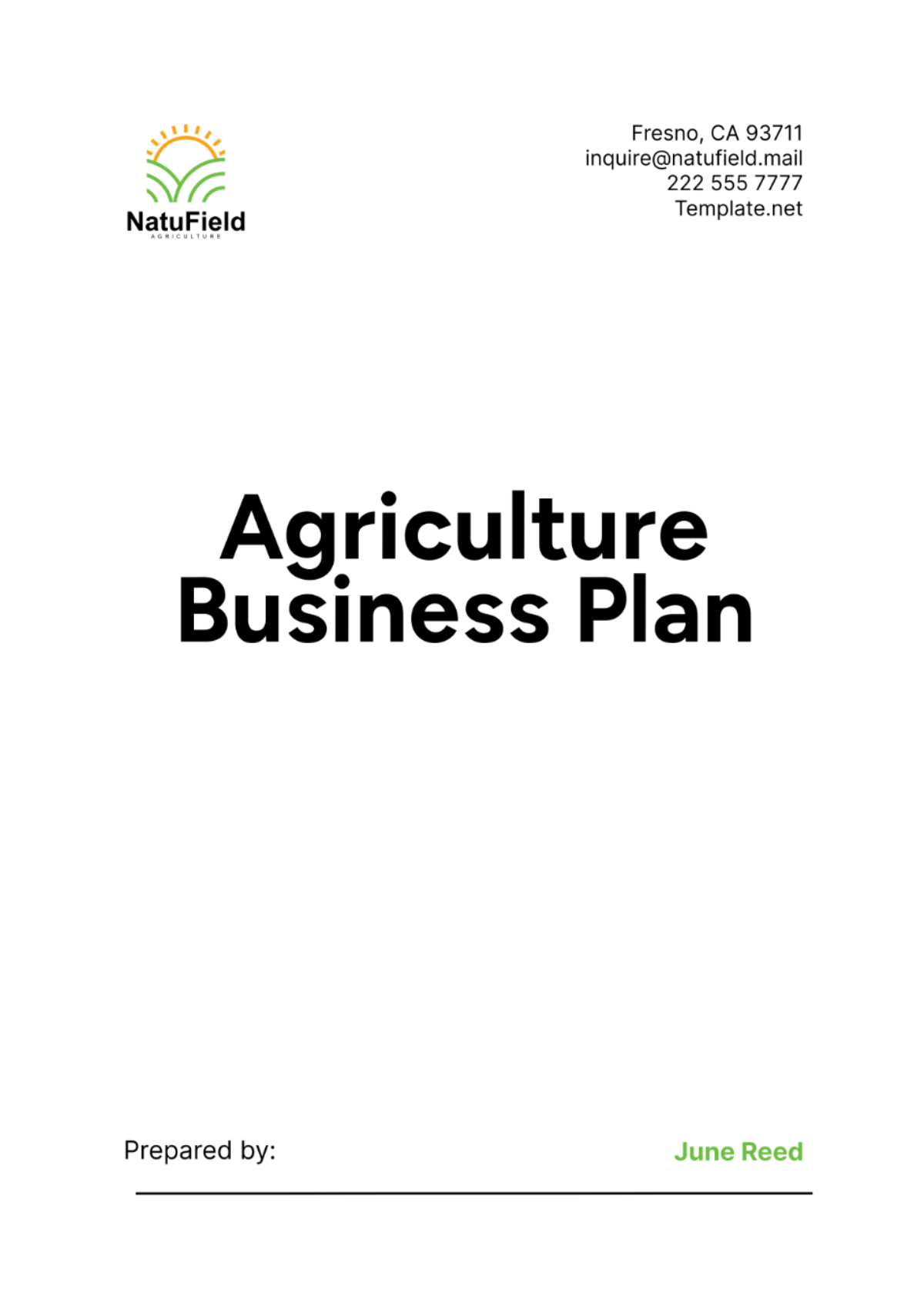 Agriculture Business Plan Template - Edit Online & Download