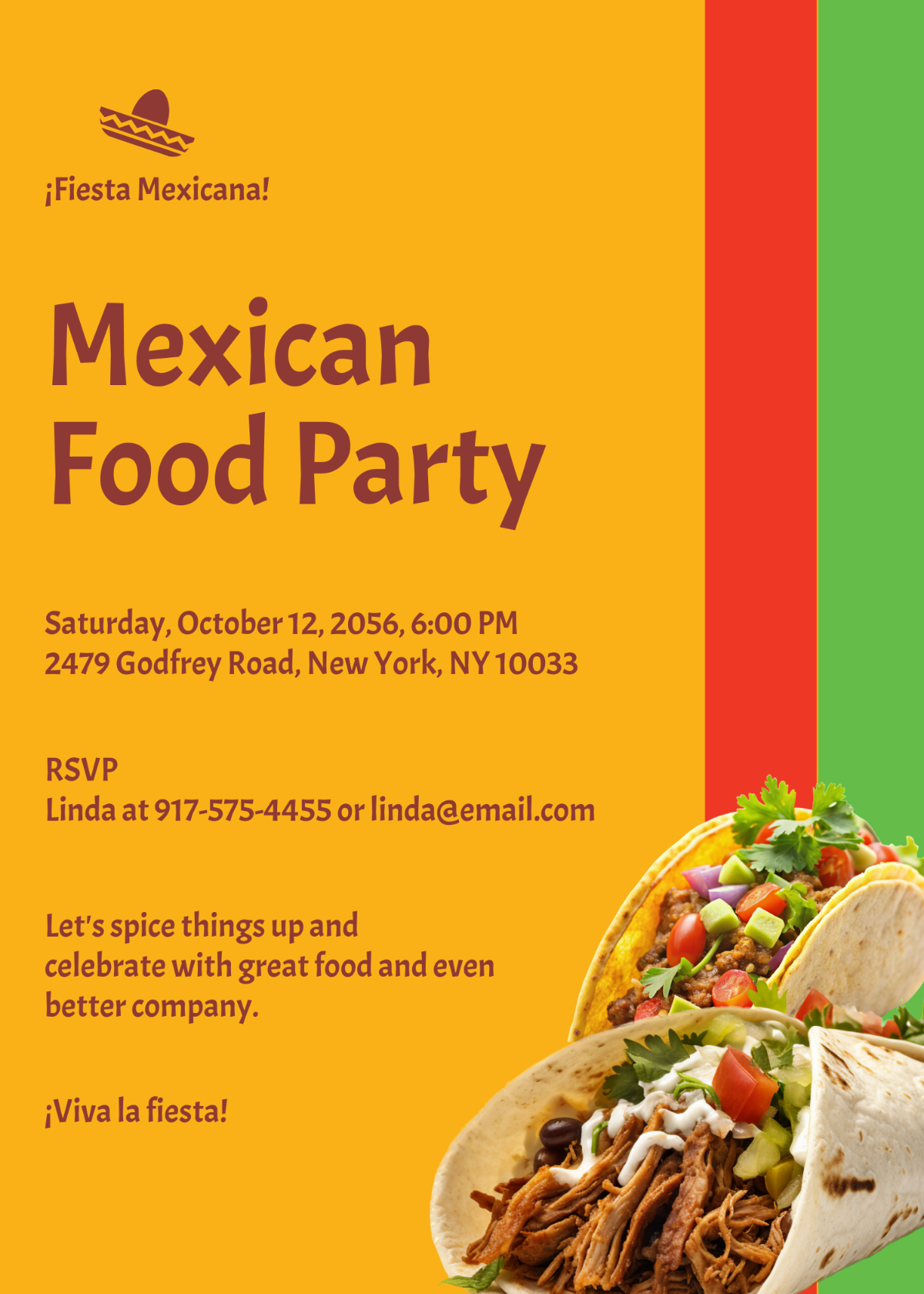 Mexican Food Party Invitation
