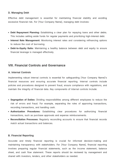 Free Agriculture Financial Management Plan Template to Edit Online